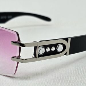 Porta Romana Pink Sunglasses WITH WOODEN TEMPLES AND STONES